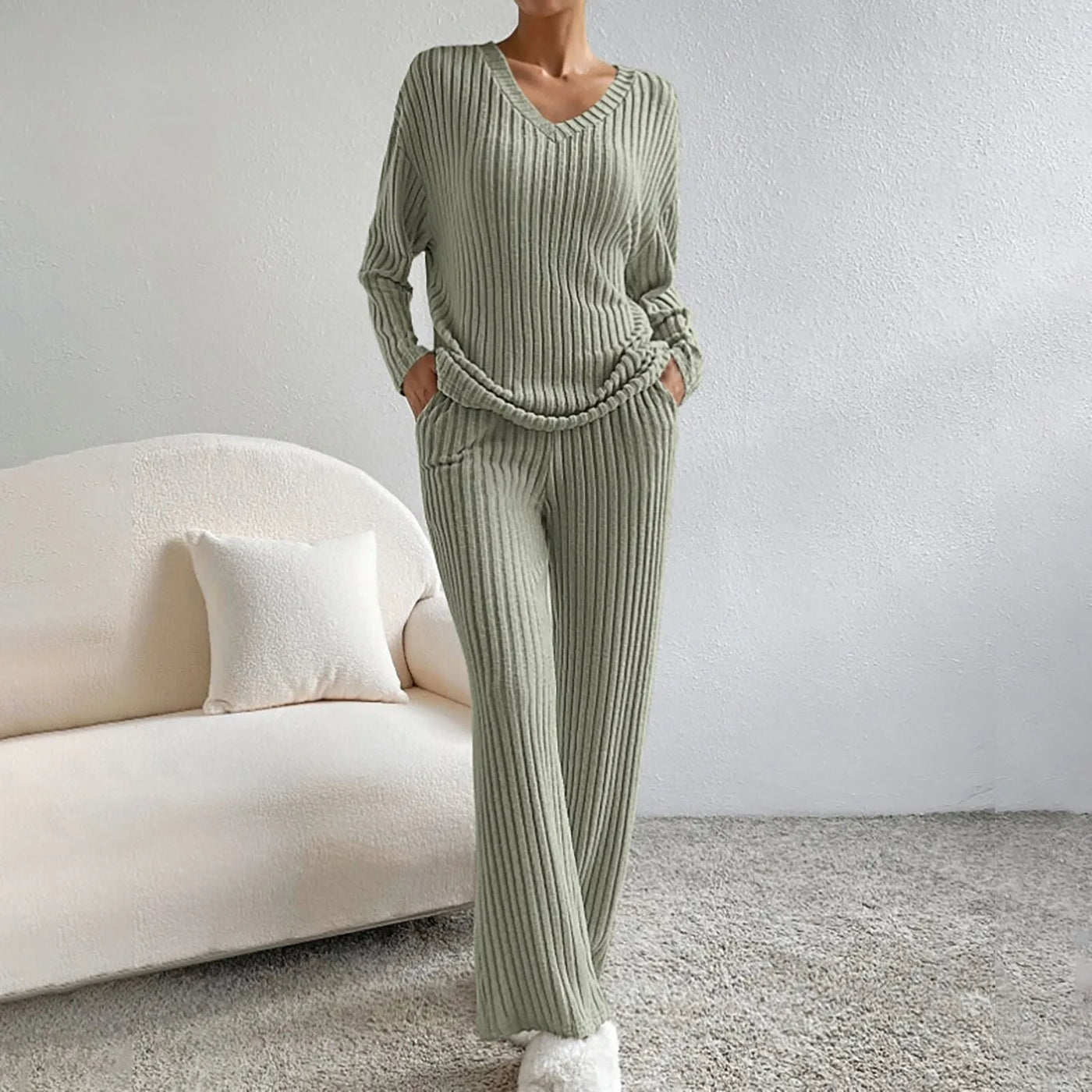 Fiona | Ribbed Knit Two-Piece Set