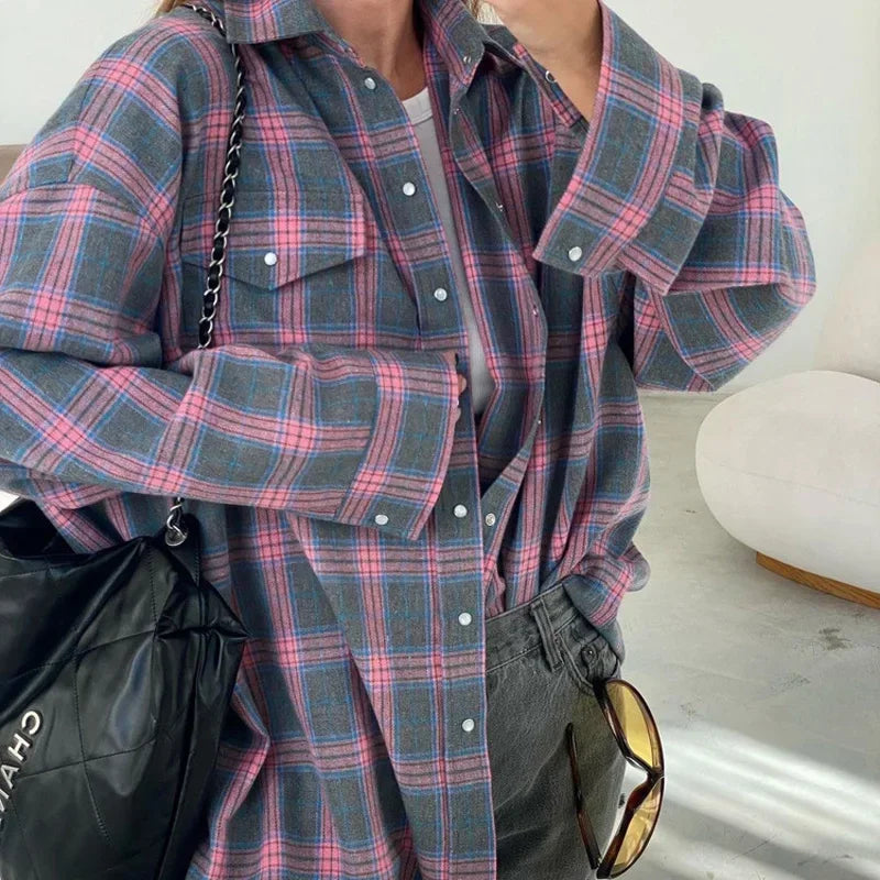 Ava | Oversized Plaid Shirt